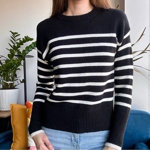 Philosophy Black Striped Longsleeve Crewneck Sweater XS